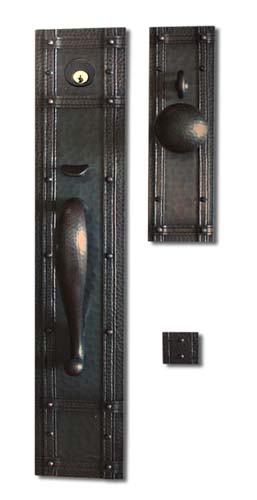 arts and crafts santa rosa style entry set hand crafted copper door hardware