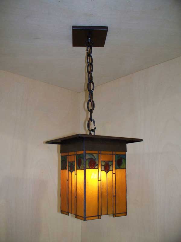 Arts & Crafts Copper Hanging Lantern