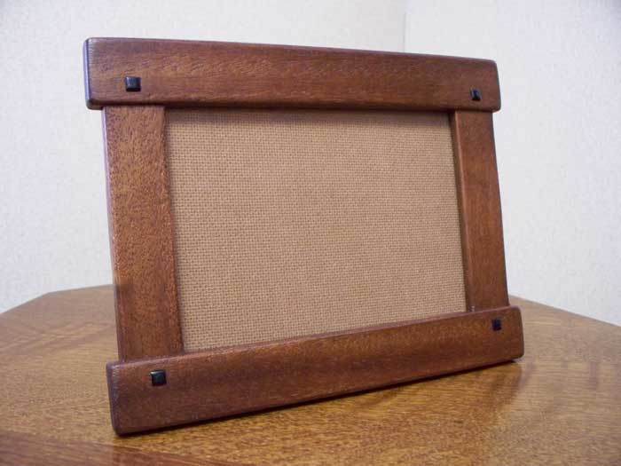 Greene & Greene style hand crafted mahogany w/ebony horizontal photo frame