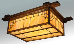 San Remo, Large Flush mount greene and greene style light fixture. 